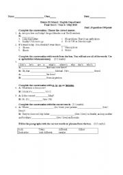 English Worksheet: Reading,Grammar and Writing