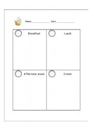 English worksheet: Food Diary