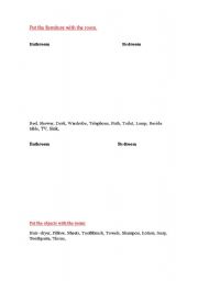 English Worksheet: Bedroom furniture