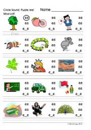 English Worksheet: Circle Sound Puzzle 3: phonics the /ee/ sound