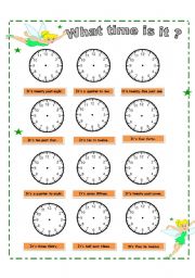 English Worksheet: What time is it?