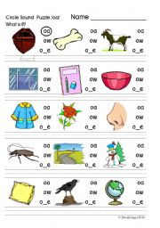 English Worksheet: Circle Sound Puzzle 4: phonics the /oa/ sound