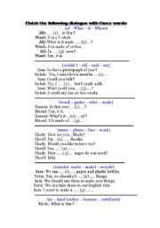 English Worksheet: mini dialogues