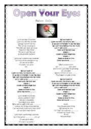 English worksheet: Open your eyes