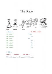English worksheet: The race