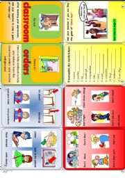 English Worksheet: classroom orders minibook