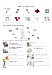 English Worksheet: fun and games