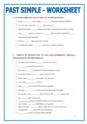 English Worksheet: PAST SIMPLE - WORKSHEET