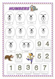 English Worksheet: Numbers for beginners