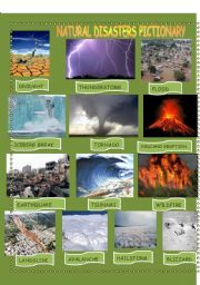 English Worksheet: NATURAL DISASTER PICTIONARY 