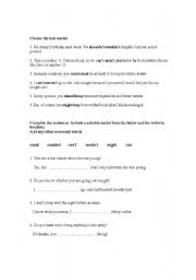 English Worksheet: Modals and modal perfect revision