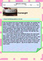 English Worksheet: Overweight