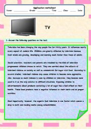 English Worksheet: tv