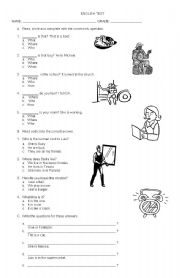 English Worksheet: Wh questions 1