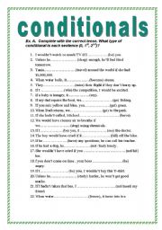 English Worksheet:  Conditionals (type 0, 1, 2, 3) + Key