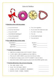 English Worksheet: Likes and Dislikes - Food