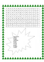 English Worksheet: parts of a plants and parts of a tree