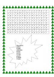 English worksheet: parts of a plants and parts of a tree