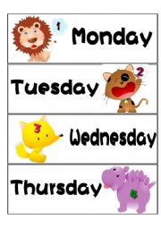 English Worksheet: days of  the week