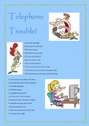 English Worksheet: Telephone Trouble