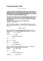 English Worksheet: Final Exam for Grade 6