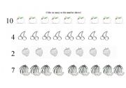 English Worksheet: Fruits and numbers