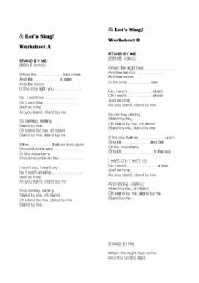 English Worksheet: Song: STAND BY ME