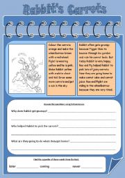 English Worksheet: Rabbits Carrots