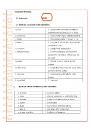 English Worksheet: War Vocabulary