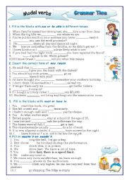 English Worksheet: Modal verbs.Grammar time.