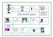 English Worksheet: jobs board game