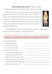 English Worksheet: Shakira Daily Routine 