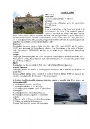 English Worksheet: BIRMINGHAM