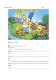 English Worksheet: There is , There are