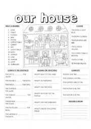 English Worksheet: our house