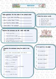 Revision: colours, verb to be, pronouns, possessive adjectives