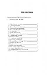 English worksheet: Tag Questions