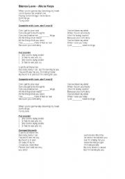 English worksheet: STEREO LOVE - ALICIA KEYS