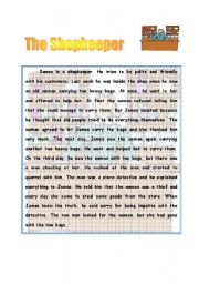 English Worksheet: the shopkeeper