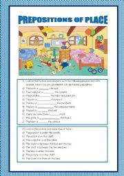 English Worksheet: PREPOSITIONS OF PLACE