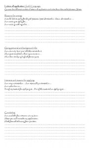 English Worksheet: letters of application: useful phrases