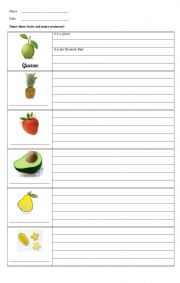 English Worksheet: my favorite fruit