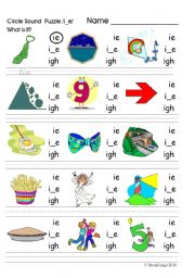 English Worksheet: Circle Sound Puzzle 6: phonics the /i_e/ sound