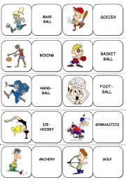 English Worksheet: S p o r t s - D o m i n o e s 