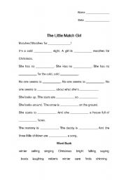 English worksheet: Little Match Girl worksheet