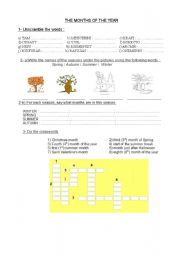 English Worksheet: the months of the year