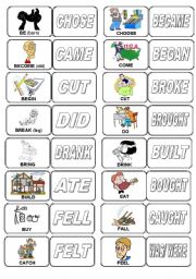 English Worksheet: irregular verbs - dominos - set 1