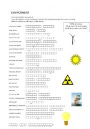 English Worksheet: Environment - Double Puzzle