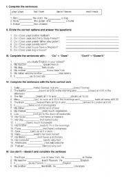 English Worksheet: Do - Does