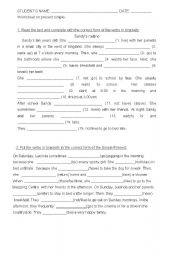 English Worksheet: Present simple